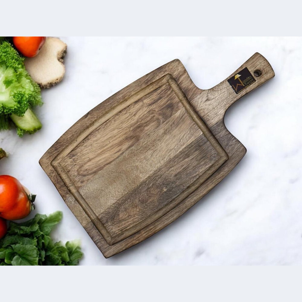 Wooden Twist Ezurx Mango Wood Pizza Platter, Cutting and Chopping Board, Rustic Serving Tray for Cheese and Charcuterie