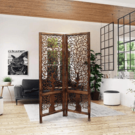 Nezox handcrafted Mango Wood room divider partition screen, view 11
