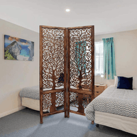 Nezox handcrafted Mango Wood room divider partition screen, view 1
