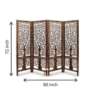 Nezox handcrafted Mango Wood room divider partition screen, view 3