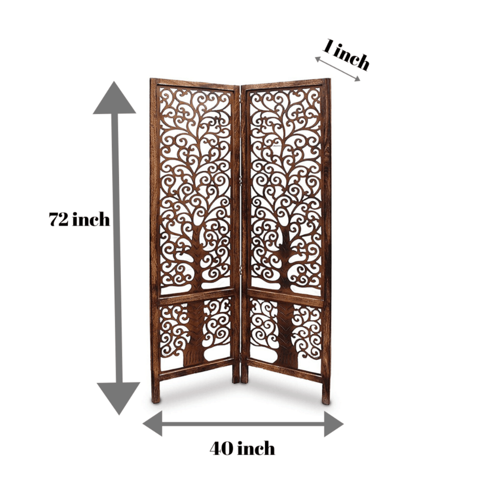 Nezox handcrafted Mango Wood room divider partition screen, view 6