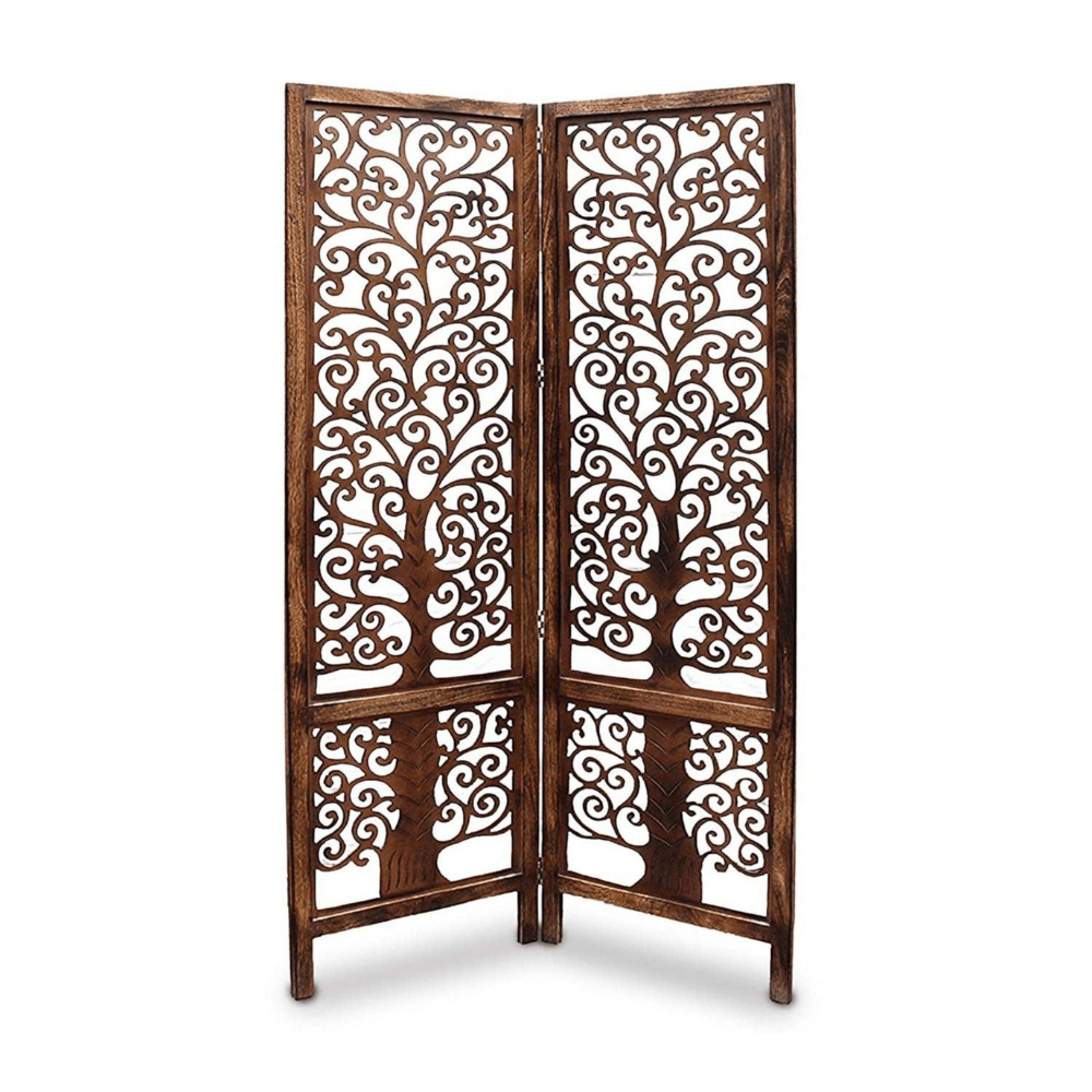 Nezox handcrafted Mango Wood room divider partition screen, view 9