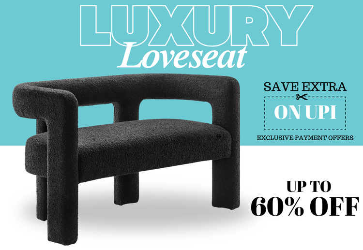 Wooden Twist Effie Entryway Curved Soft Boucle Modern Loveseat Bench