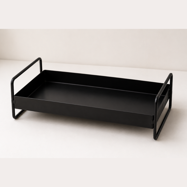 Wooden Twist Rectangular Vanity Tray Modern Organizer Tray