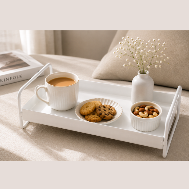 Wooden Twist Rectangular Vanity Tray Modern Organizer Tray