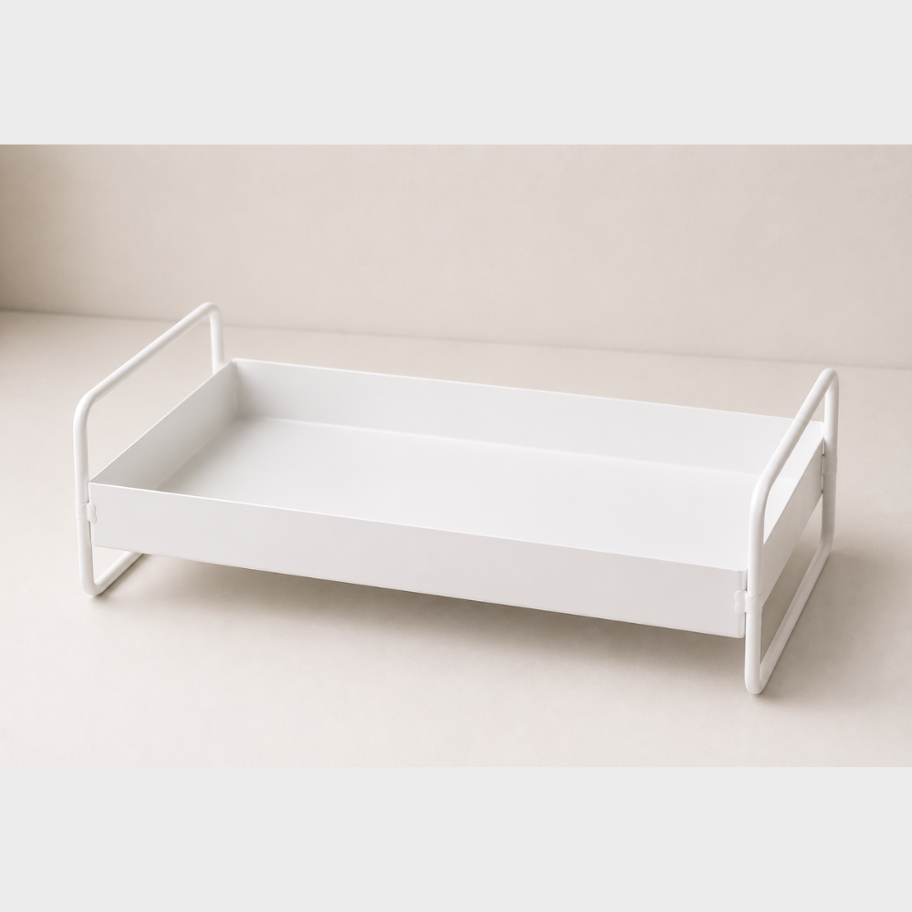 Wooden Twist Rectangular Vanity Tray Modern Organizer Tray