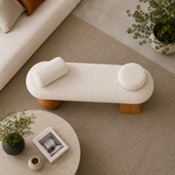Modern Boucle Upholstered Bench
