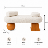 Modern Boucle Upholstered Bench