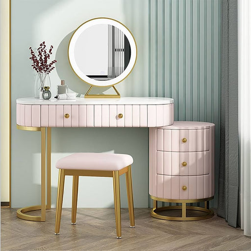 Luxurious Modern Golden Dressing Table Set - Main Image
