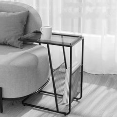 Luxurious Black Iron Rectangle Side Table - Main Image