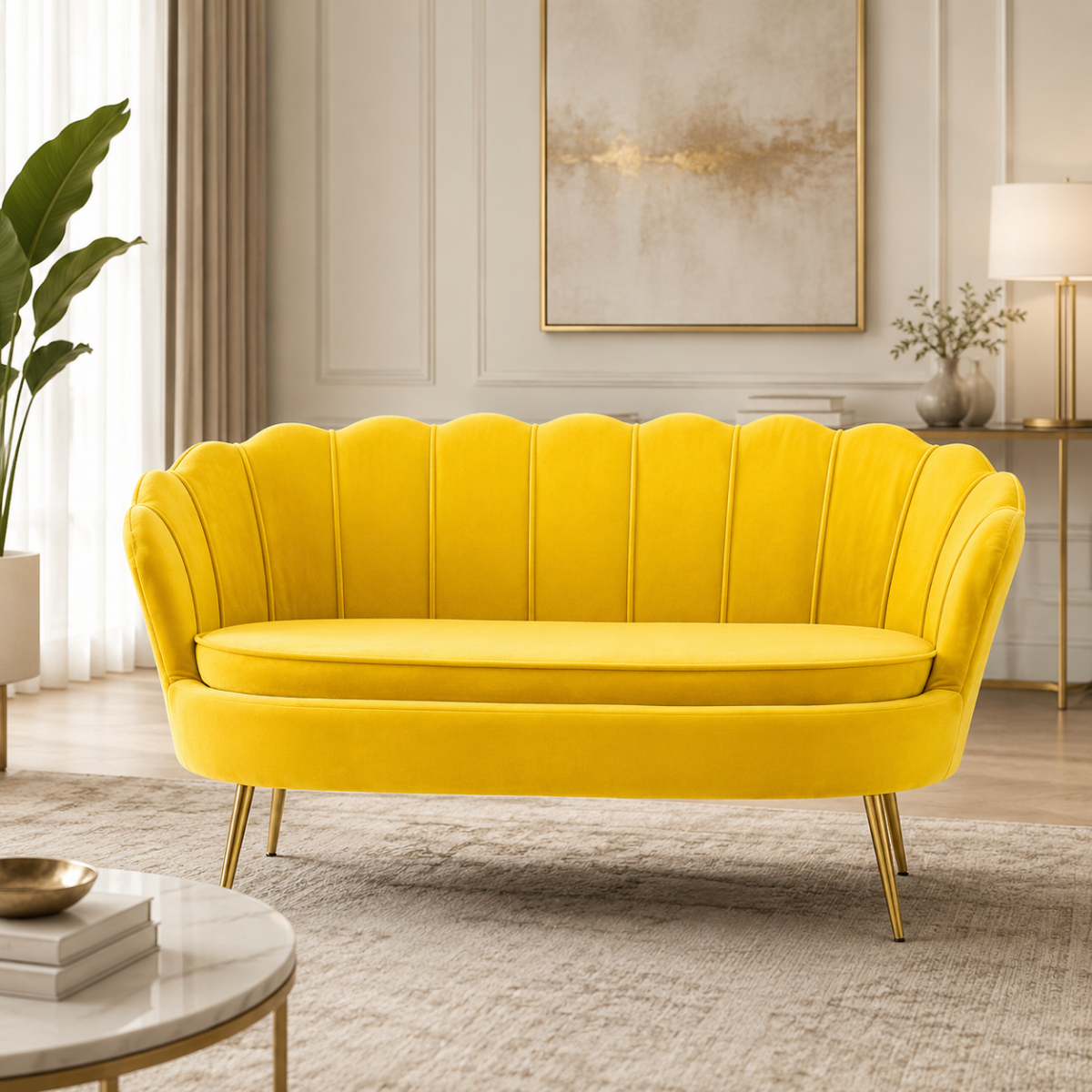 Wooden Twist Terciopelo Flared Arm Solid Wood Metal Legs Velvet Fabric Loveseat Modern Chaise Lounge