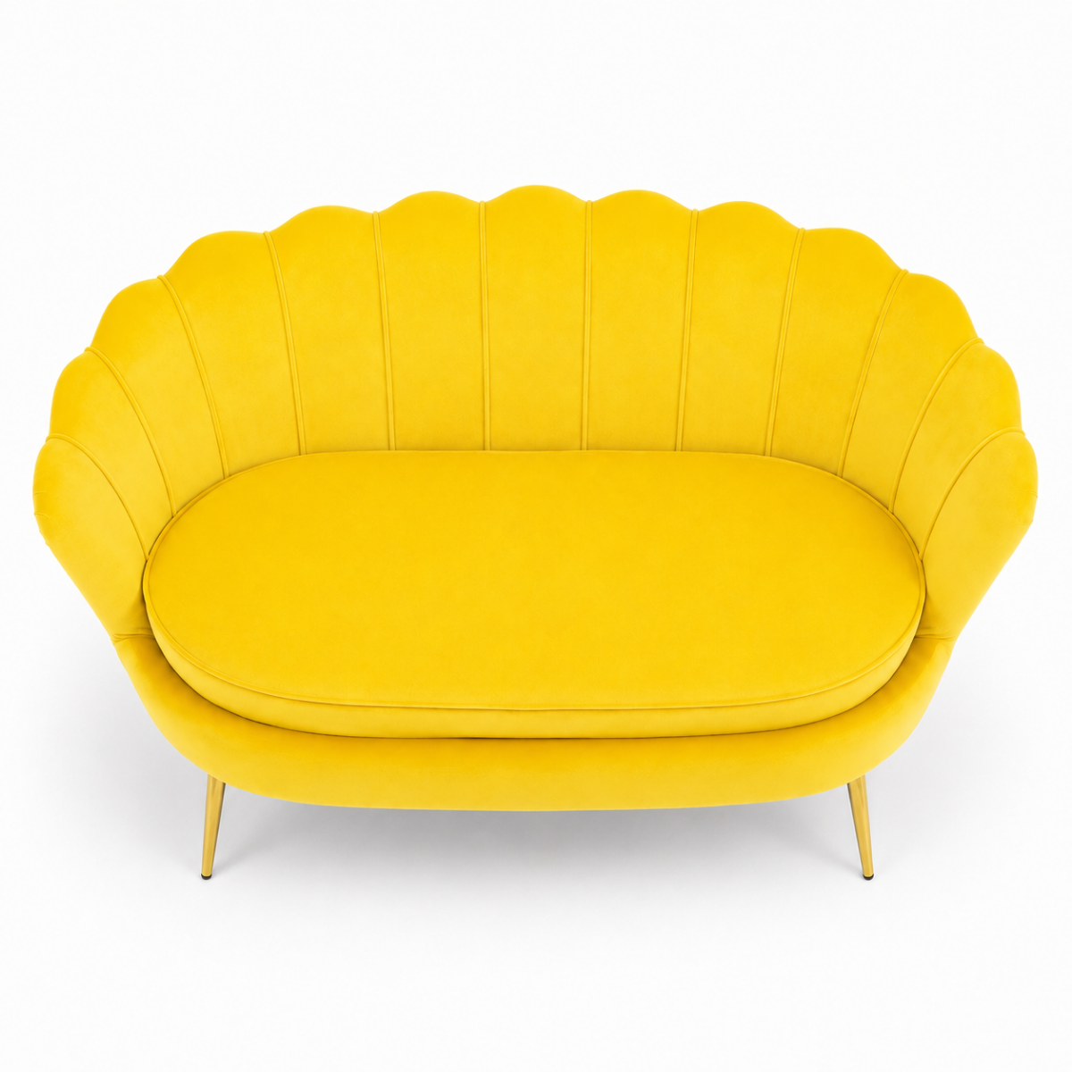 Wooden Twist Terciopelo Flared Arm Solid Wood Metal Legs Velvet Fabric Loveseat Modern Chaise Lounge