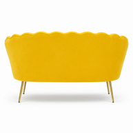 Wooden Twist Terciopelo Flared Arm Solid Wood Metal Legs Velvet Fabric Loveseat Modern Chaise Lounge