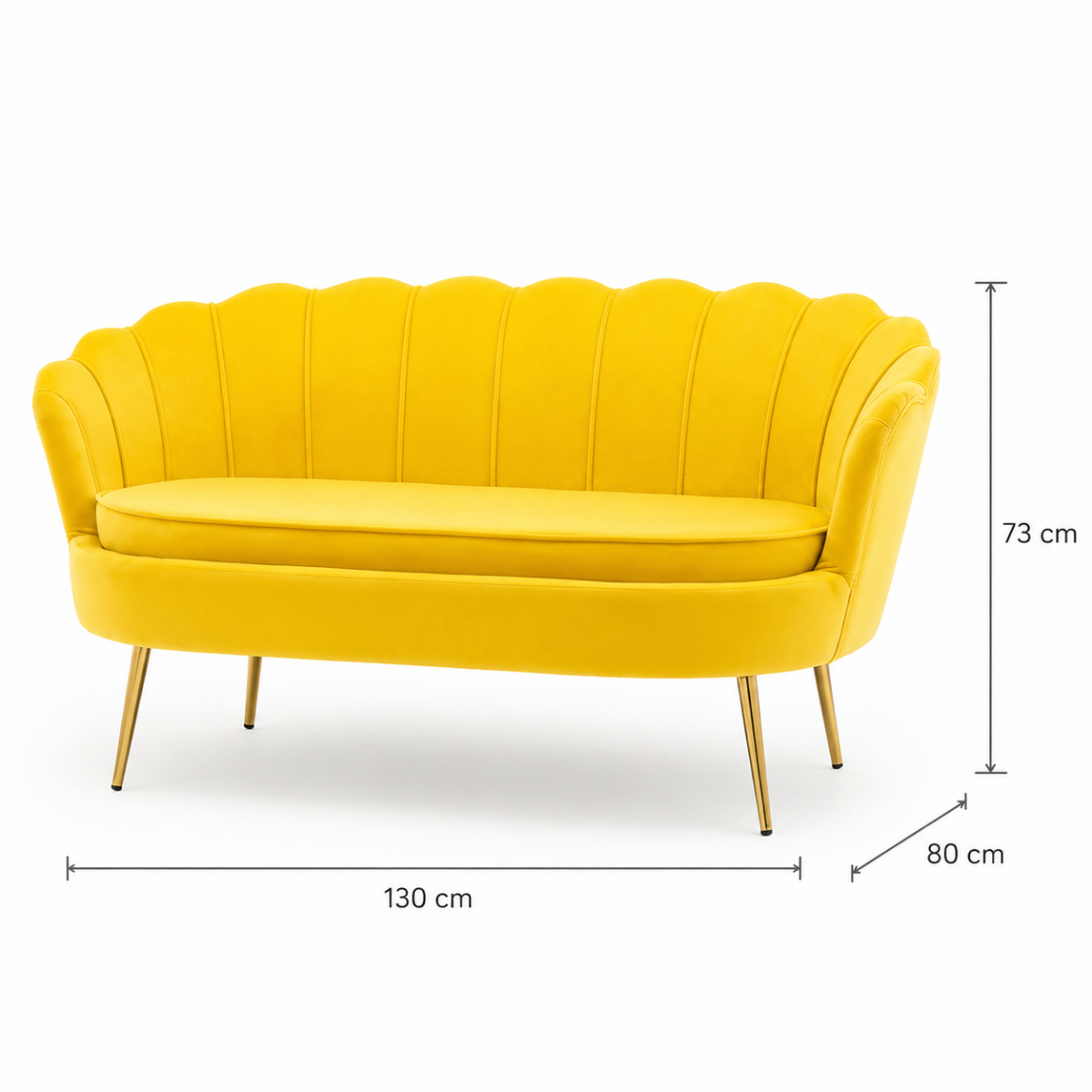 Wooden Twist Terciopelo Flared Arm Solid Wood Metal Legs Velvet Fabric Loveseat Modern Chaise Lounge