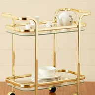 Stylish bar cart with dual side handles