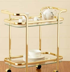 Stylish Bar Cart Trolley with Dual Side Handles (Iron) - WoodenTwist