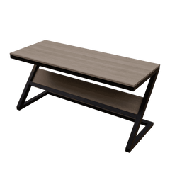 Wooden Twist Z-Shaped Executive Study Desk Table laminated Top with Steel Base - WoodenTwist