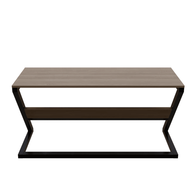 Wooden Twist Z-Shaped Executive Study Desk Table laminated Top with Steel Base - WoodenTwist