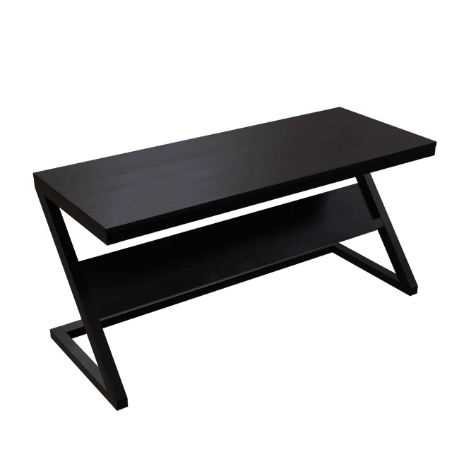 Wooden Twist Z-Shaped Executive Study Desk Table laminated Top with Steel Base - WoodenTwist