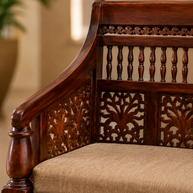 Wooden Intricate Motif Designs Couches (2 Seater Sofa)