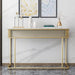 Luxurious Rectangle Iron Console Table with White Marble Top - White