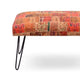 Mango Wood Bench In Cotton Multicolour With Metal Legs - WoodenTwist