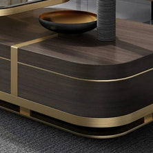 Luxurious Nesting Center Table with Storage and with Glass Top Table ( Stainless Steel ) - WoodenTwist