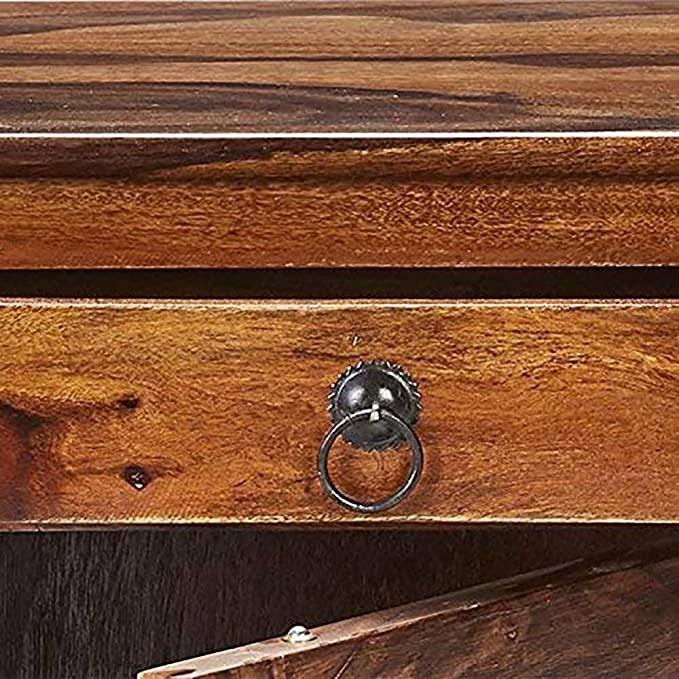 Wooden Bed Side Table with 1 Drawer and 1 Storage (Niwar) - WoodenTwist