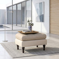 Tufted Stool Footstool Sofa Couch for Living Room Bedroom Office - WoodenTwist