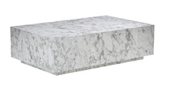 GENOA Coffee Table With WHITE Marble Finish - WoodenTwist