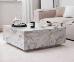 BOLNA Coffee Table With WHITE Marble Finish - WoodenTwist