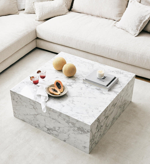 BOLNA Coffee Table With WHITE Marble Finish - WoodenTwist