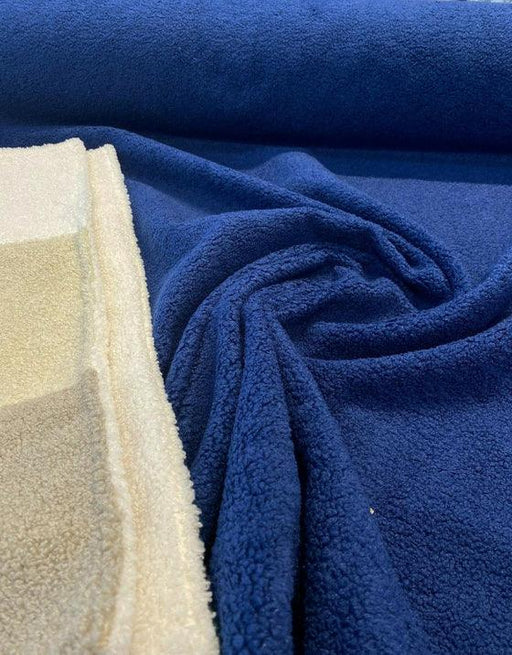 Soft Boucle Fabric In Blue Color - WoodenTwist