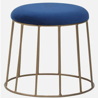 Pipe Ottoman Blue Cushion - WoodenTwist
