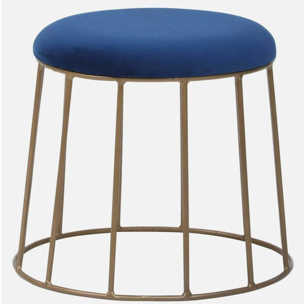 Pipe Ottoman Blue Cushion - WoodenTwist