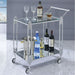 Modern Nickel Tone Stainless Steel Rectangle Trolley - Front View
