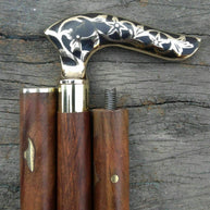 Designer Victorian Vintage Style Antique Brass Head Handle Walking Stick Cane - WoodenTwist