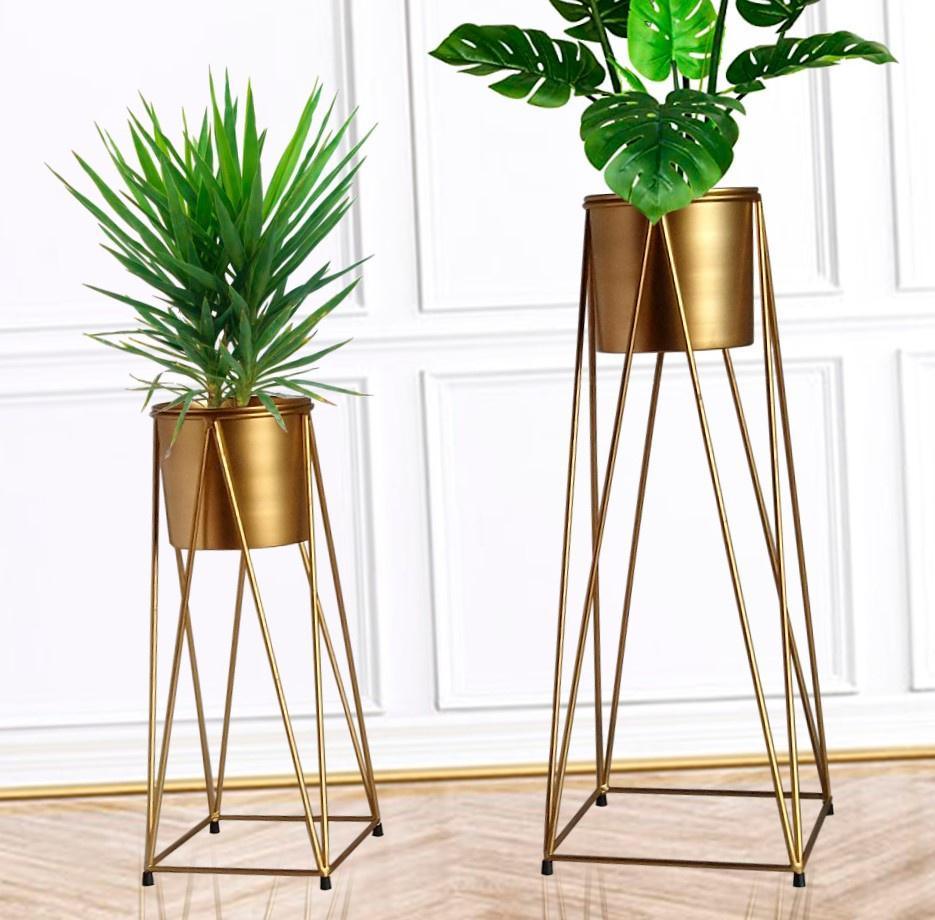 GOLDEN DIAMOND CROSS PLANTER SET OF 2 - WoodenTwist