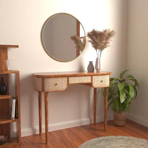 Rosewood console table with 3 drawers