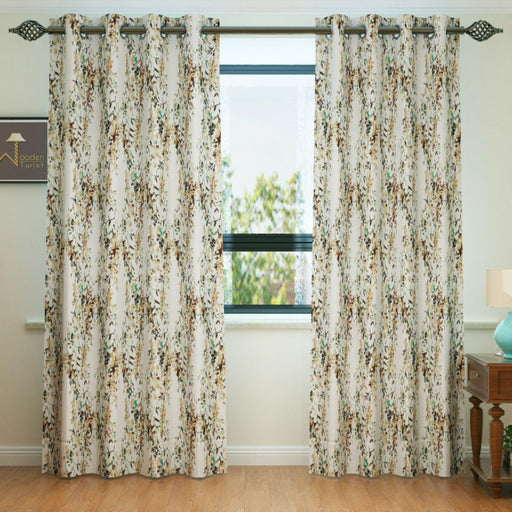 Fabrahome Light Filtering 10 Ft Rectangular Holland Fabric Curtain ( Mustard ) - WoodenTwist