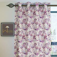 Fabrahome Light Filtering 4.5 Ft Holland Fabric Window Curtain ( Purple ) - WoodenTwist