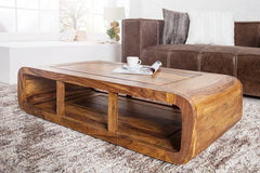 Sheesham Wood Curved Design TV Unit - WoodenTwist