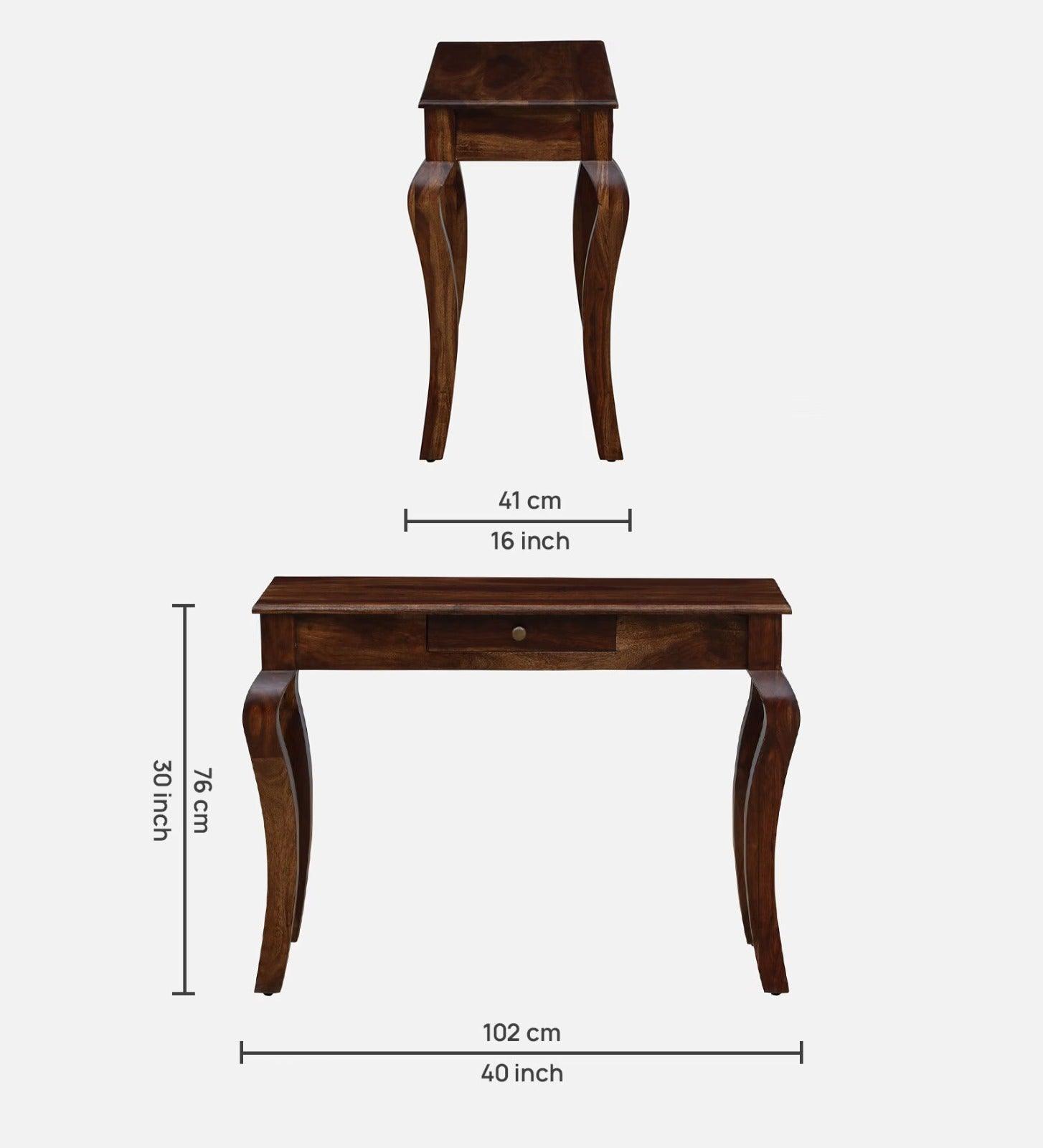 Solid Sheesham Wood Console Table With Curved Legs - WoodenTwist