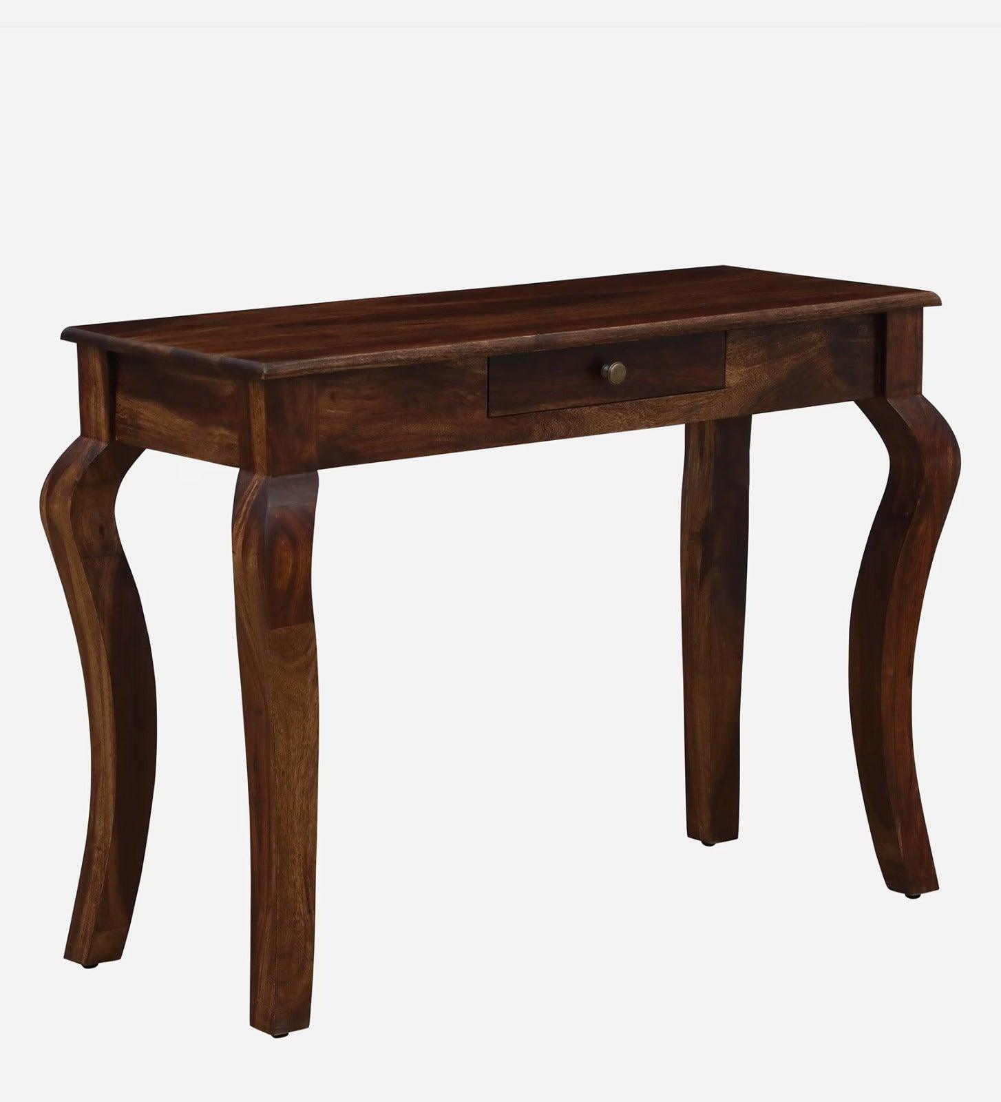 Solid Sheesham Wood Console Table With Curved Legs - WoodenTwist