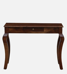 Solid Sheesham Wood Console Table With Curved Legs - WoodenTwist