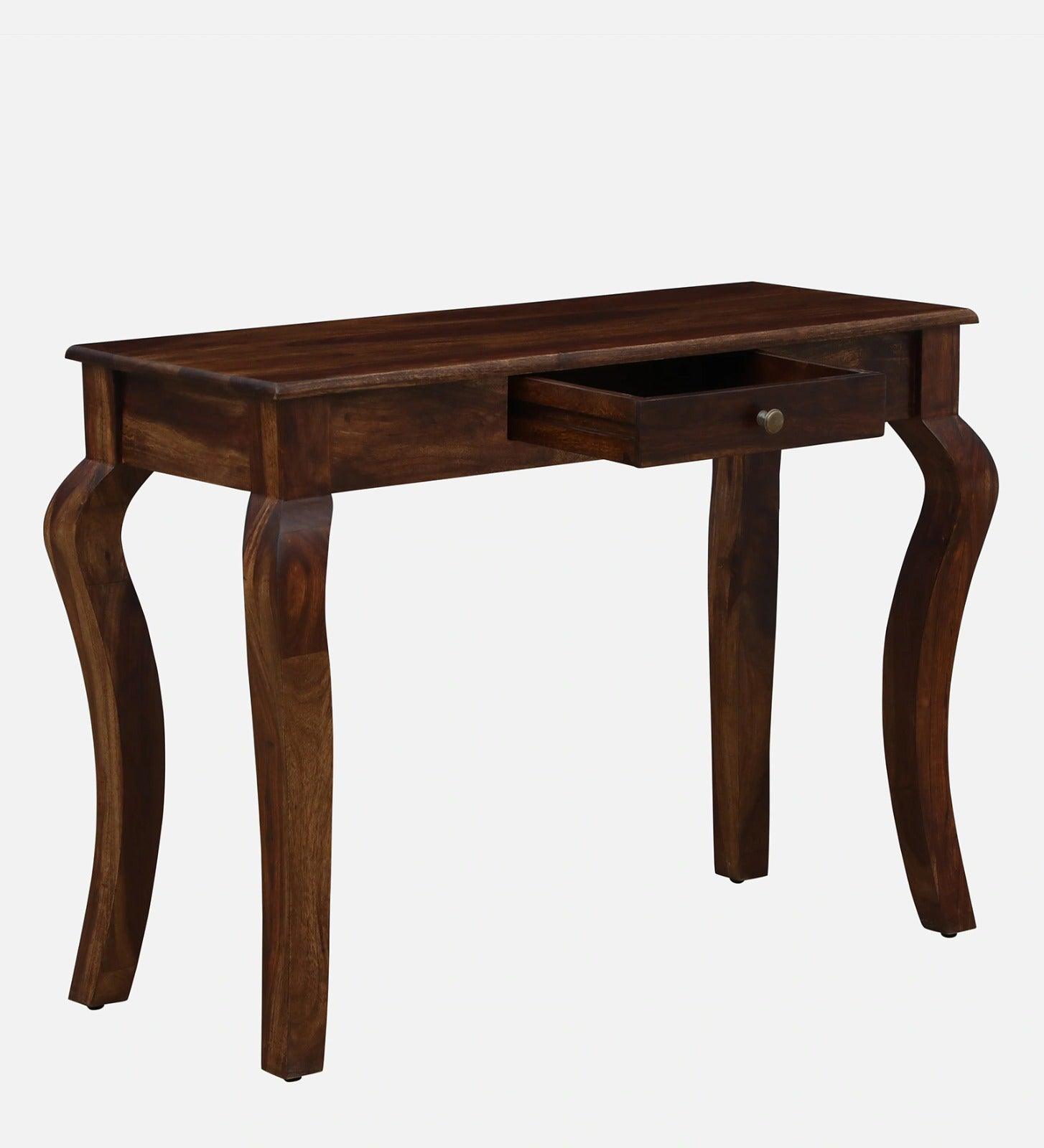 Solid Sheesham Wood Console Table With Curved Legs - WoodenTwist