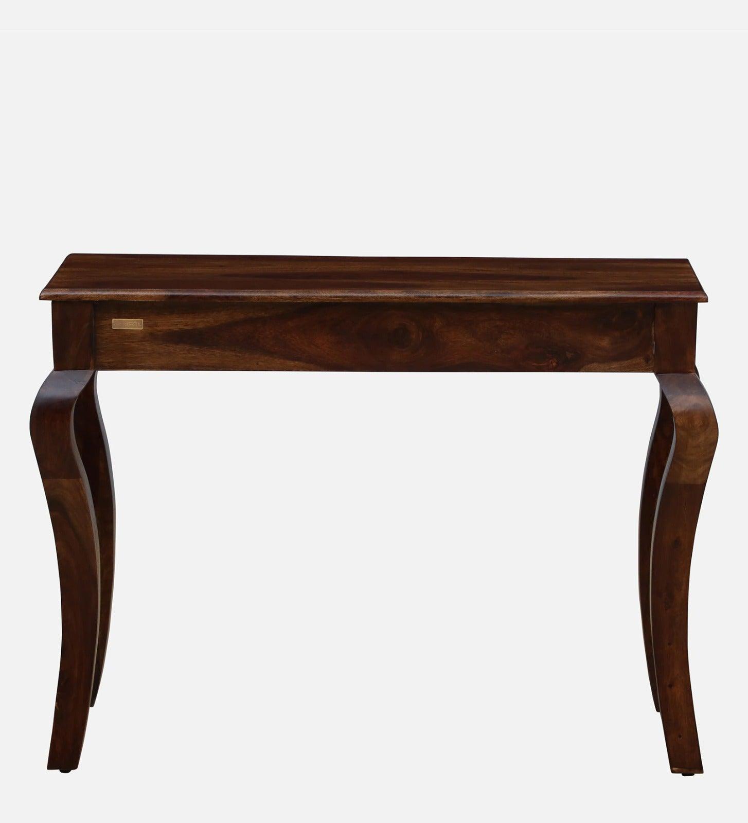 Solid Sheesham Wood Console Table With Curved Legs - WoodenTwist