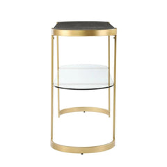 Oval Console Table 2 Tier with wooden and Glass Top - WoodenTwist