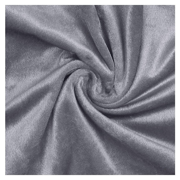 Velours Dark Grey Plain Velvet Fabric - WoodenTwist