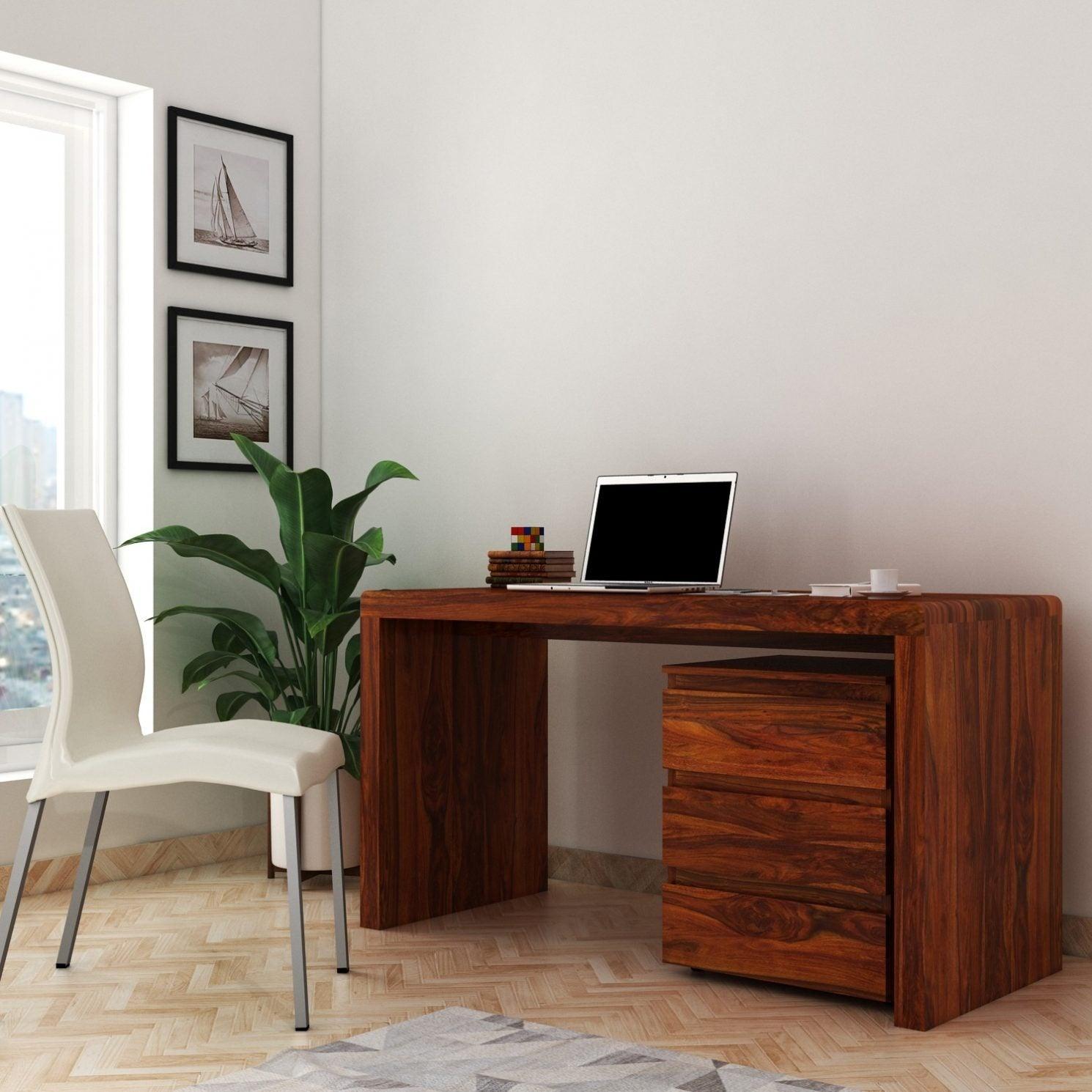 Sheesham Wood Detachable Storage Study Table - WoodenTwist